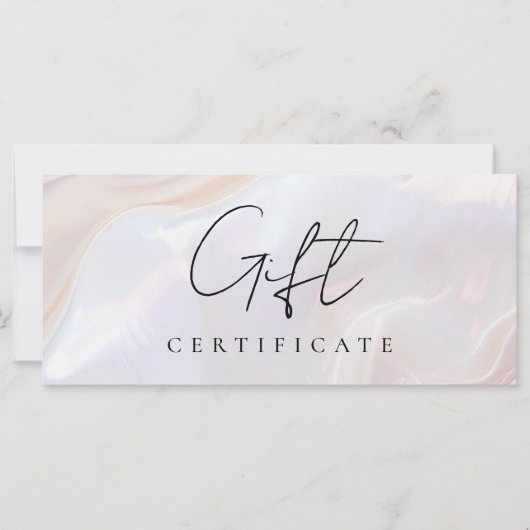 Witte Opal Stenen Shell Achtergrond Cadeaubon (Voorkant)