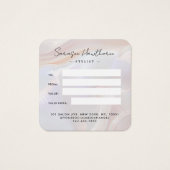 Witte Opal Stenen Shell Achtergrond Cadeaubon Vierkante Visitekaartjes (Achterkant)