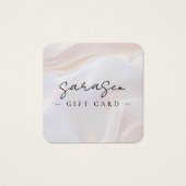 Witte Opal Stenen Shell Achtergrond Cadeaubon Vierkante Visitekaartjes (Voorkant)