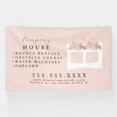 Witte opblaasbare kasteel spandoek (Horizontaal)