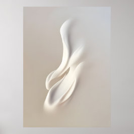 "Witte openingsknoppen" | Neutrale Abstracte kunst Poster