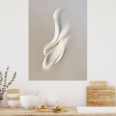 "Witte openingsknoppen" | Neutrale Abstracte kunst Poster (Keuken)