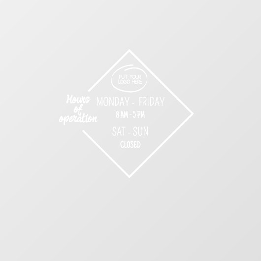 Witte openingstijden Bussinnes Logo Raamsticker (Vel)