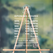 Witte openingstijden logo en qr code acryl bord (Neutraal)