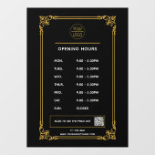 Witte openingstijden logo en qr code Wind Raamsticker (Vel)