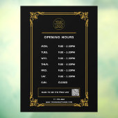 Witte openingstijden logo en qr code Wind Raamsticker (Vel 3)