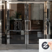Witte openingstijden van bedrijf met eigen naam raamsticker (Kantoordeur)