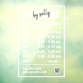 Witte openingstijden voor bedrijven Logo en QR-cod Raamsticker (Vel 3)