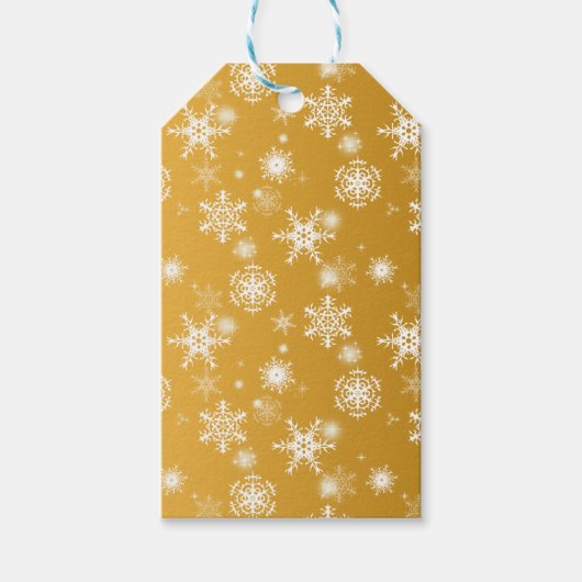 Witte openwerk sneeuwvlokken. cadeaulabel (Voorkant)