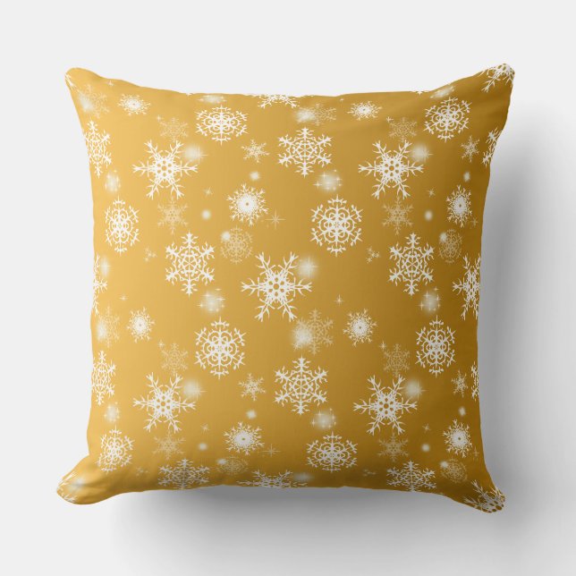Witte openwerk sneeuwvlokken. kussen (Voorkant)