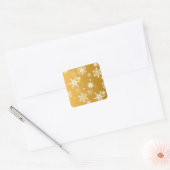 Witte openwerk sneeuwvlokken. vierkante sticker (Envelop)