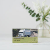 witte oplegger en aanhangwagen visitekaartje (Staand voorkant)