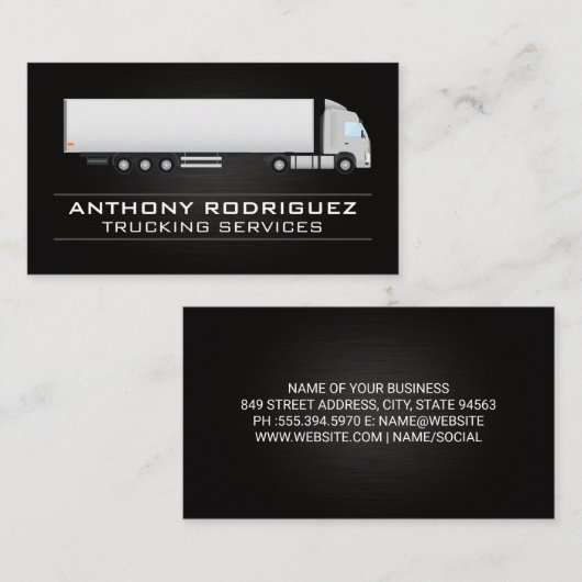 witte oplegger | Stuurprogramma | logistiek vervoe Visitekaartje (Voorkant / Achterkant)