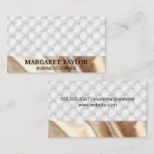 Witte opvulling | Gouden stof Visitekaartje (Voorkant / Achterkant)