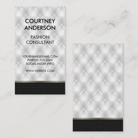 Witte opvulling | Zwarte Weave Visitekaartje (Voorkant / Achterkant)
