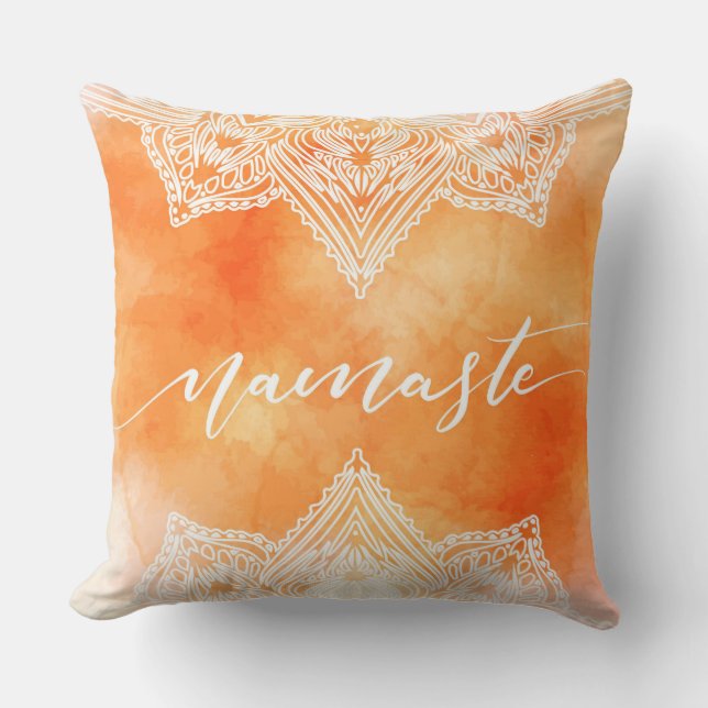 Witte Oranje Accentkussen Kussen (Voorkant)