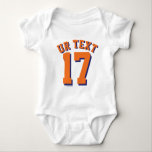 Witte & Oranje Baby | Sporttrui ontwerp Romper<br><div class="desc">Witte & Oranje Baby | Sporttrui Ontwerp · Baby Romper</div>