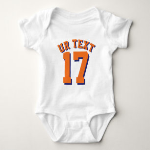 Witte & Oranje Baby   Sporttrui ontwerp Romper