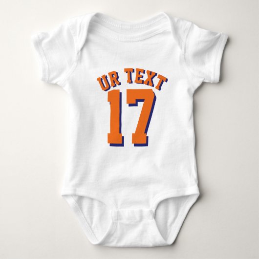 Witte & Oranje Baby | Sporttrui ontwerp Romper (Voorkant)