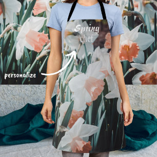 Witte Oranje Daffodils in de lentestuin Schort