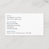 Witte Oranje Fles RX Apotheker Farmacie Pillen Visitekaartje (Achterkant)