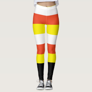 Witte Oranje Gele & Zwarte Candy Corn Halloween Leggings
