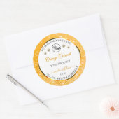 Witte Oranje Glitter Product Labels Logo Diamonds (Envelop)