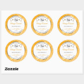 Witte Oranje Glitter Product Labels Logo Diamonds (Vel)