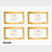 Witte Oranje Glitter Product Labels Logo Diamonds (Vel)
