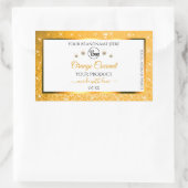 Witte Oranje Glitter Product Labels Logo Diamonds (Tas)