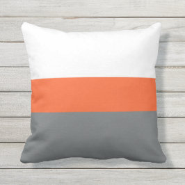 Witte Oranje Grijze Strepen Buitenkussen