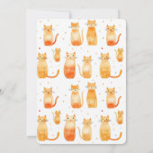 Witte Oranje Kitty Cats Verjaardag Kaart (Achterkant)