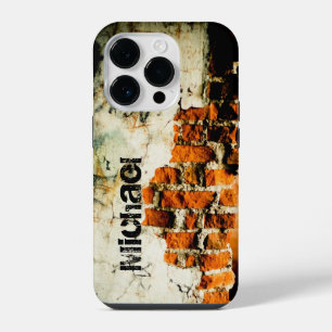 Witte oranje Koele bakstenen muur grafiti Aangepas iPhone 14 Plus Hoesje