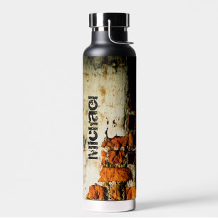 Witte oranje Koele bakstenen muur grafiti Aangepas Waterfles