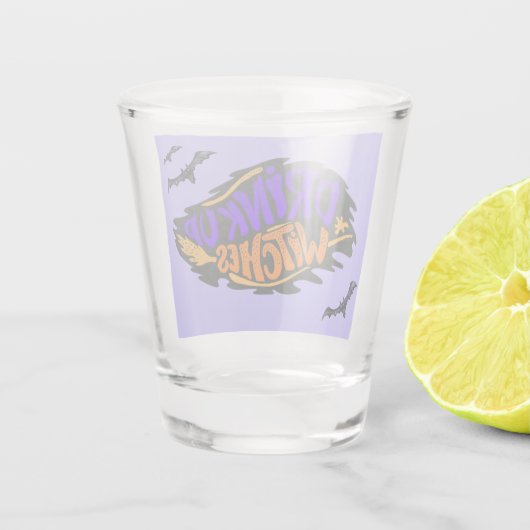 Witte Oranje Paarse vleermuizen Drink op heet glas (Achterkant)