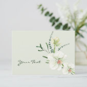 Witte orchidebloem bedankkaart (Staand voorkant)