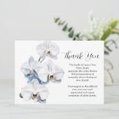 Witte orchidee begrafenis dood Dank u Kaart (Staand voorkant)