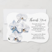 Witte orchidee begrafenis dood Dank u Kaart (Voorkant)