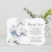 Witte orchidee begrafenis dood Dank u Kaart (Staand voorkant)