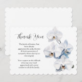Witte orchidee begrafenis dood Dank u Kaart (Voorkant / Achterkant)