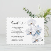 Witte orchidee begrafenis dood Dank u Kaart (Staand voorkant)