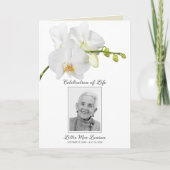 Witte orchidee begrafenis viering van het leven Fo Programma (Voorkant)