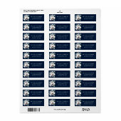 Witte orchidee blauwe achtergrond retour adres lab etiket (Full Sheet)