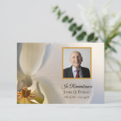 Witte Orchidee bloem begrafenis gedenkteken sympat Bedankkaart (Staand voorkant)