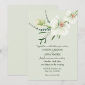 Witte orchidee bloem bruiloft kaart (Voorkant / Achterkant)