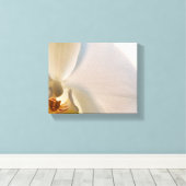 Witte Orchidee Bloem Close Up Canvas Afdruk (Insitu (Houten vloer))