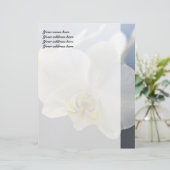 Witte Orchidee Bloem Gepersonaliseerd Briefhoofd (Staand voorkant)