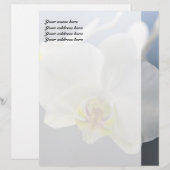 Witte Orchidee Bloem Gepersonaliseerd Briefhoofd (Voorkant / Achterkant)