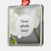 Witte Orchidee Bloem Metalen Ornament (Links)