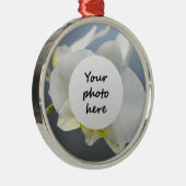Witte Orchidee Bloem Metalen Ornament (Rechts)